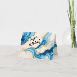 Agradecimento Cartão de saudação Abstrato de Geode Azul