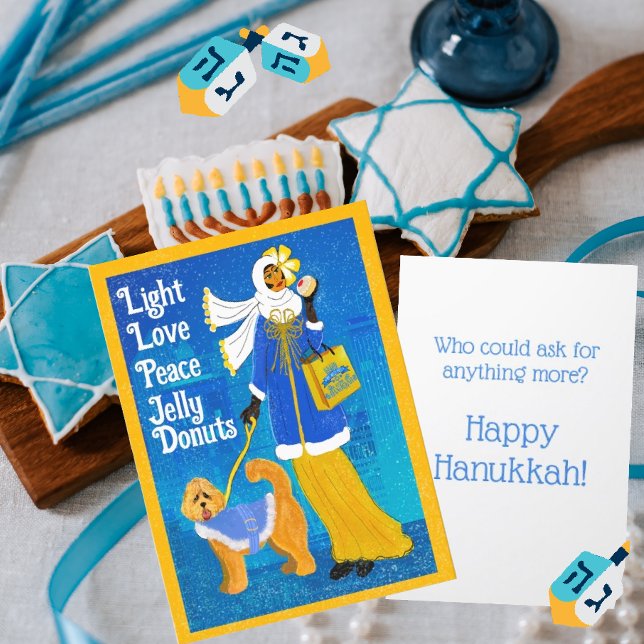 Agradecimento Cartão de Saudação Art Nouveau Retro Hanukkah (Criador carregado)