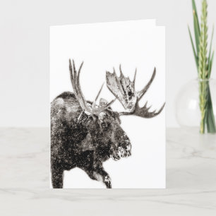 Agradecimento Cartão de Saudação Bull Moose in Snow