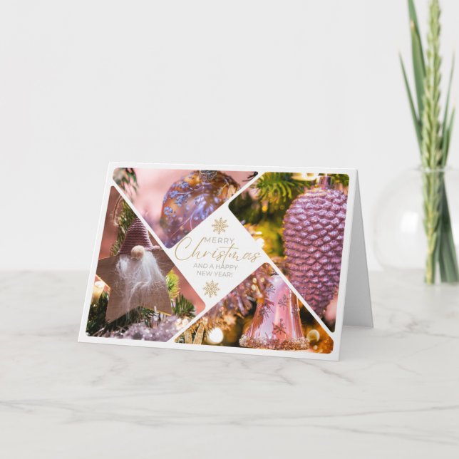 Agradecimento Cartão de Saudação com Colagem de Enfeites de nata (Frente)