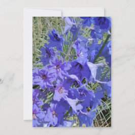 Agradecimento Cartão de saudação com design de larkspur flor "Oi