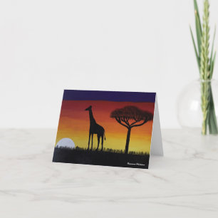 Agradecimento Cartão De Saudação Com Um Pé De Sol Em África