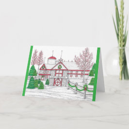 Agradecimento Cartão de Saudação da Barn de Natal