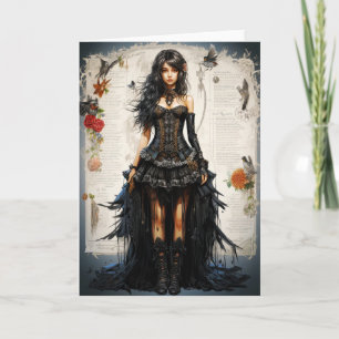 Agradecimento Cartão de Saudação da Garota Gótica Fantasy