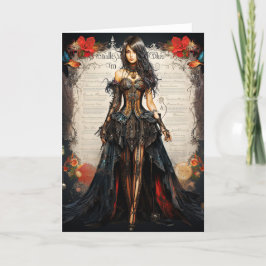 Agradecimento Cartão de Saudação da Garota Gótica Fantasy
