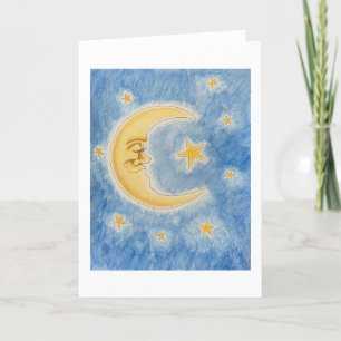 Agradecimento Cartão de saudação da Lua e Estrelas