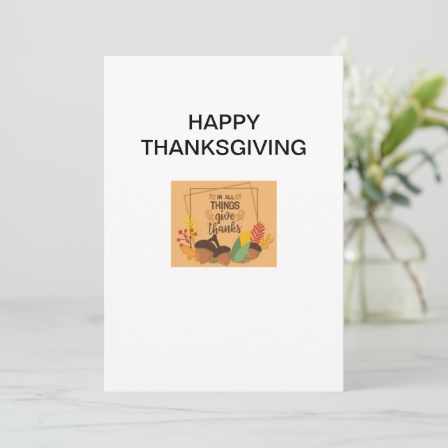 Agradecimento Cartão de Saudação de Ação de Graças (Em pé/Frente)