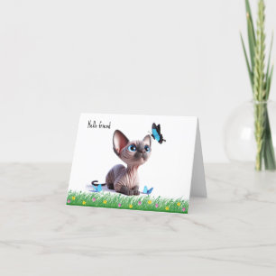 Agradecimento Cartão de Saudação de Amigo de Kitten Sphynx