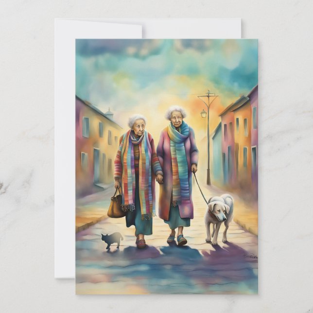 Agradecimento Cartão de Saudação de Amigos Antigos (Frente)