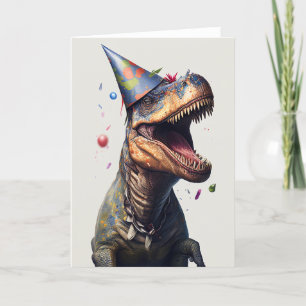 Agradecimento Cartão de Saudação de Aniversário do Dinossauro T-