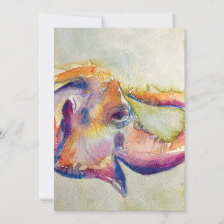 Agradecimento Cartão de Saudação de Aquarela Elefante