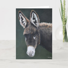 Agradecimento Cartão de Saudação de Arte Animal Donkey