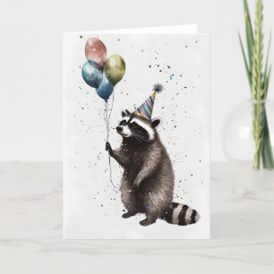Agradecimento Cartão de Saudação de Celebração Raccoon