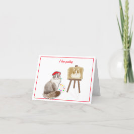 Agradecimento Cartão de Saudação de Dentro de Artista de Gato Fr