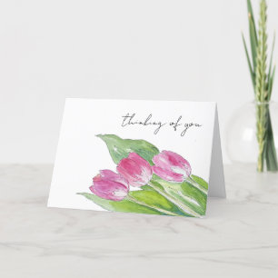 Agradecimento Cartão de Saudação de Desenho de Tulipa de Primave