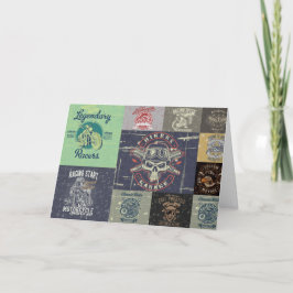 Agradecimento Cartão de Saudação de Estilo de Grunge de Motocicl