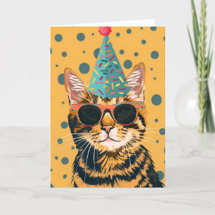 Agradecimento Cartão de Saudação de Festa de aniversário de Gato