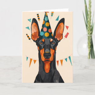 Agradecimento Cartão de saudação de Festa de aniversário Doberma