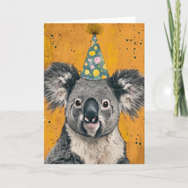 Agradecimento Cartão de Saudação de Festa de aniversário Koala (Frente)