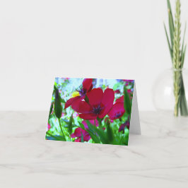 Agradecimento Cartão de Saudação de Flores Selvagens Vermelhas