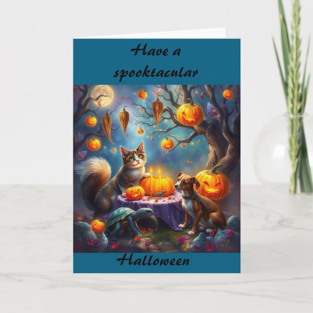 Agradecimento Cartão de saudação de Halloween do bichinho de Hal (Frente)