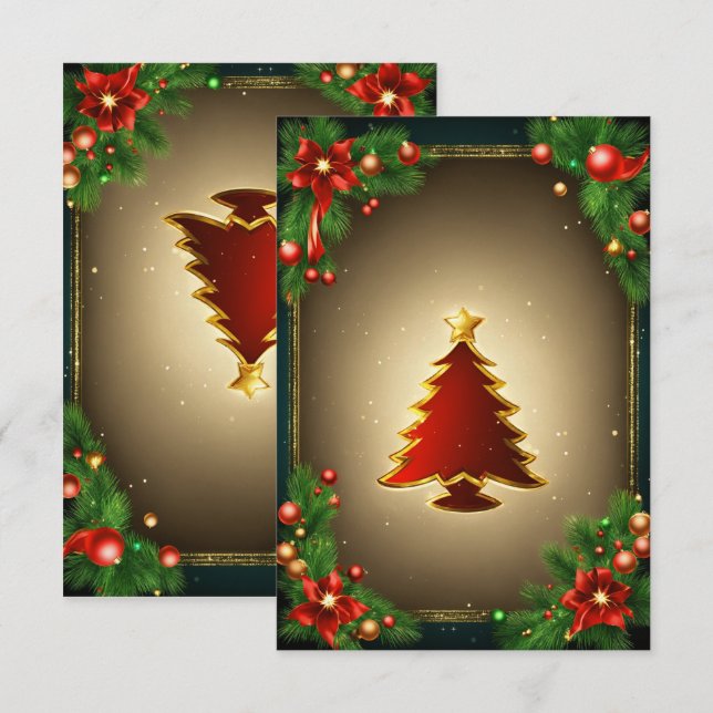 Agradecimento cartão de saudação de natal (Frente/Verso)