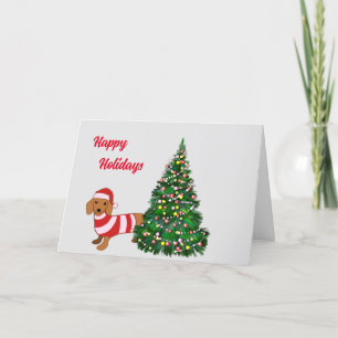 Agradecimento Cartão de Saudação de Natal Dachshund