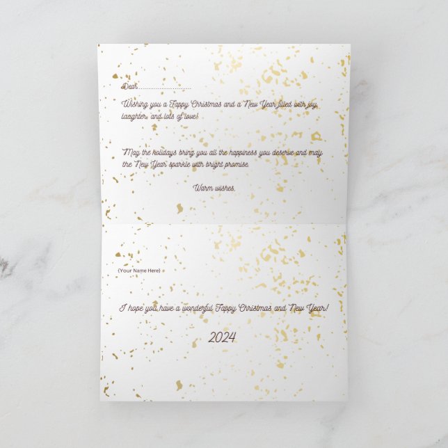 Agradecimento Cartão de Saudação de Natal E Ano Novo Dobrado 202 (Interior)