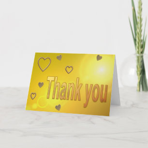 Agradecimento Cartão de saudação de ouro para o casamento de our