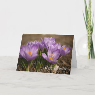 Agradecimento Cartão de Saudação de Páscoa Crocus Roxo