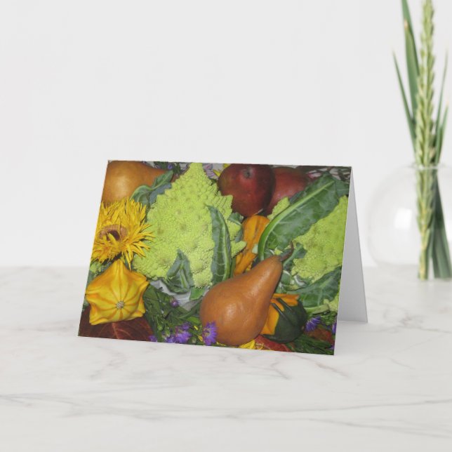 Agradecimento Cartão de saudação de queda dobrada por Buquê (Frente)