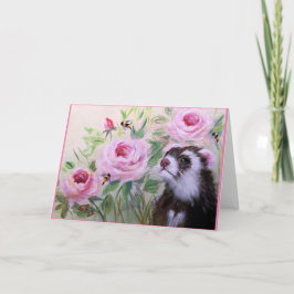 Agradecimento Cartão de Saudação de Vazio Ferret & Flowers