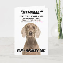 Agradecimento Cartão de saudação do dia de as mães Weimaraner