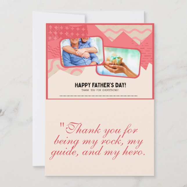 Agradecimento Cartão de saudação do dia de os pais (Frente)