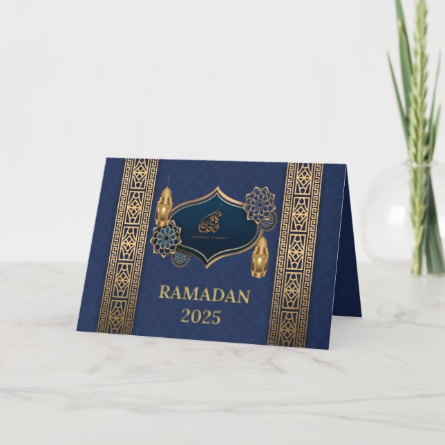 Agradecimento Cartão de Saudação Elegante Ramadan Kareem 2025 (Frente)