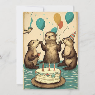Agradecimento Cartão de Saudação Flat de Festa de aniversário Se