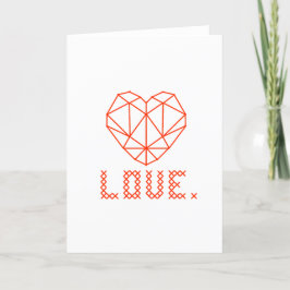 Agradecimento Cartão de Saudação Geométrico 3D de AMOR Coração 3