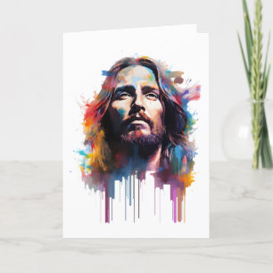 Agradecimento Cartão de Saudação Jesus Retrato