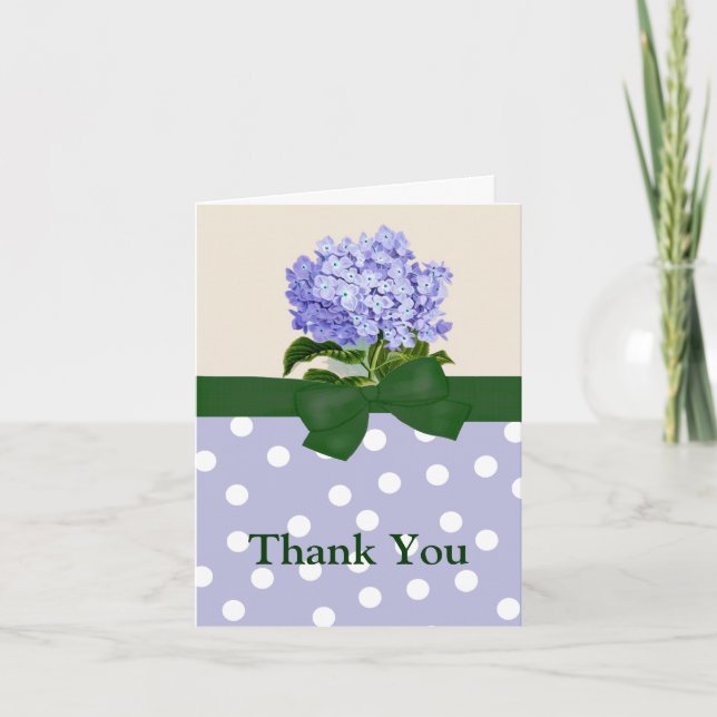 Agradecimento Cartão de Saudação Lavendar Hydrangea (Frente)