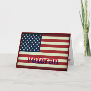Agradecimento Cartão de Saudação Militar Veterano Americano
