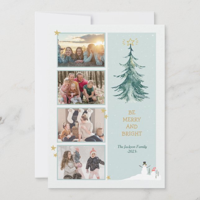 Agradecimento Cartão de Saudação Moderna Minimalista de Natal (Frente)