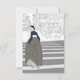 Agradecimento Cartão de saudação moderno de Hanbok