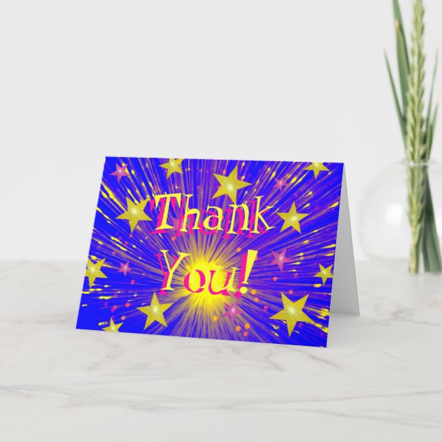 Agradecimento Cartão de saudação 'Obrigado!' de Firework (Frente)