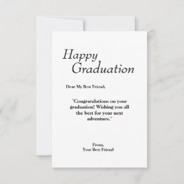 Agradecimento Cartão de saudação para a graduação