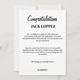 Agradecimento Cartão de saudação para a graduação