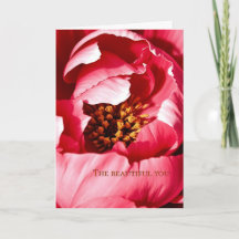 Cartão de saudação Peony com poema original