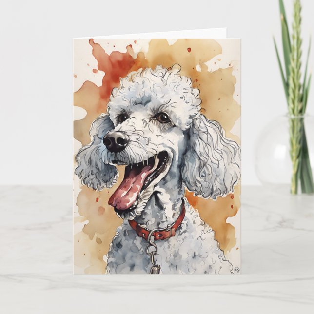 Agradecimento Cartão de Saudação Poodle (Frente)