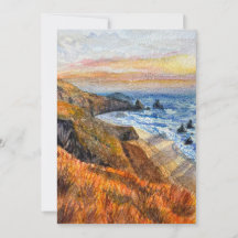 Cartão de Saudação por Aquarela de California Beac