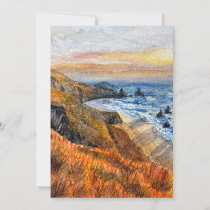 Agradecimento Cartão de Saudação por Aquarela de California Beac
