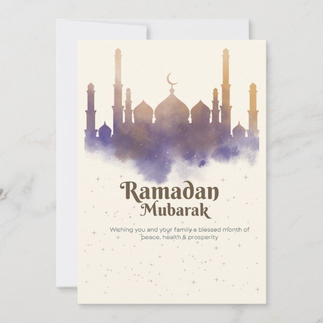 Agradecimento Cartão de saudação Ramadã (Frente)